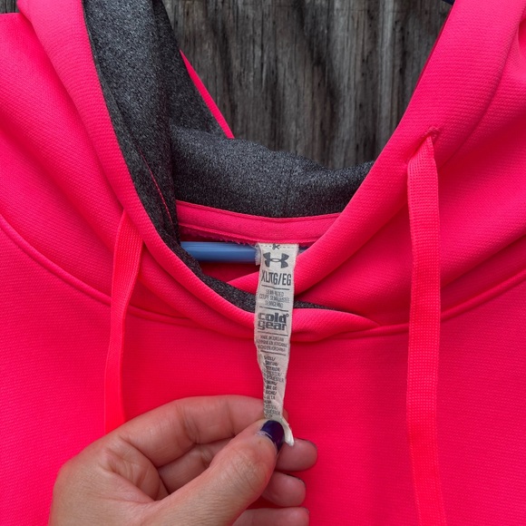 Under Armour Neon Pink Hoodie women XL - Picture 3 of 3